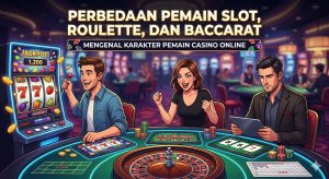Read more about the article Perbedaan Pemain Slot, Roulette, dan Baccarat: Mengenal Karakter Pemain Casino Online